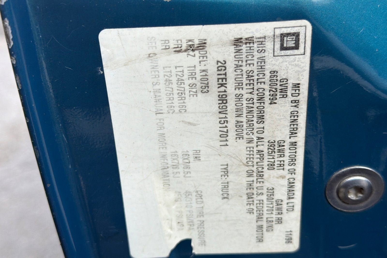 1997 GMC Sierra 1500 EXT CAB 4WD 143.5