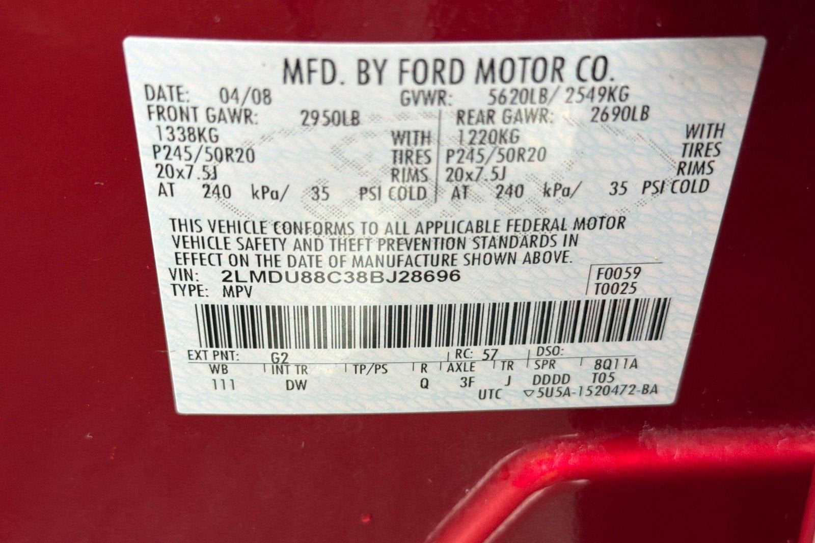 2008 Lincoln MKX 4DR AWD