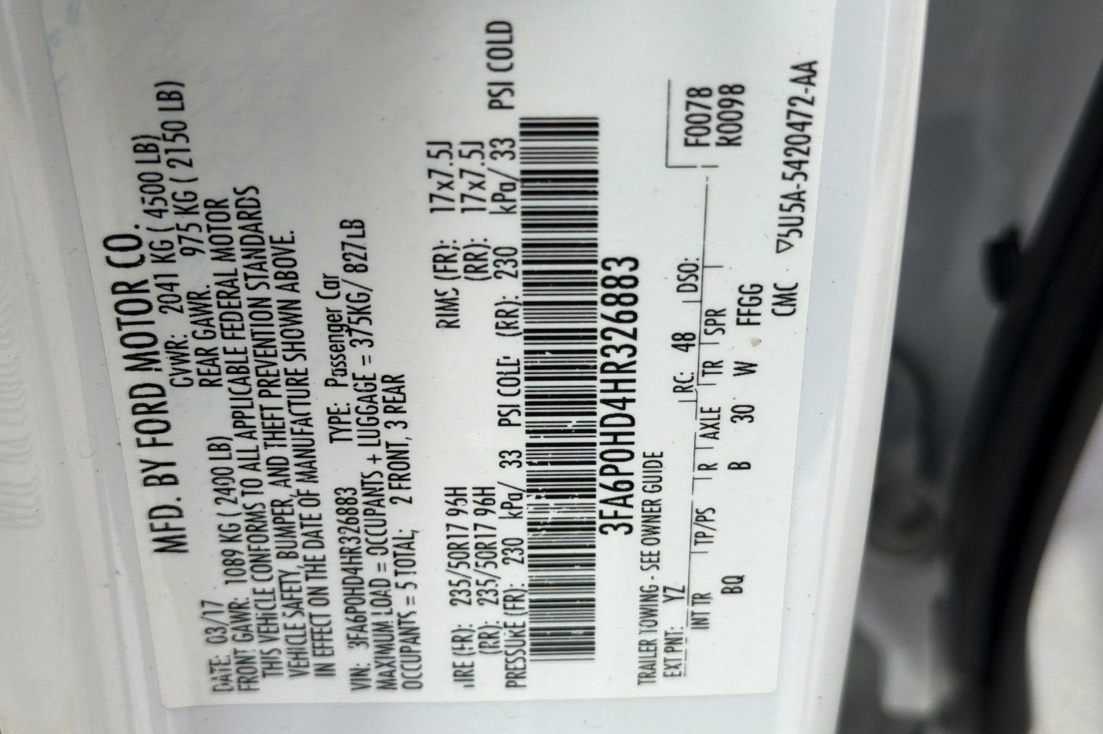 2017 Ford Fusion SE