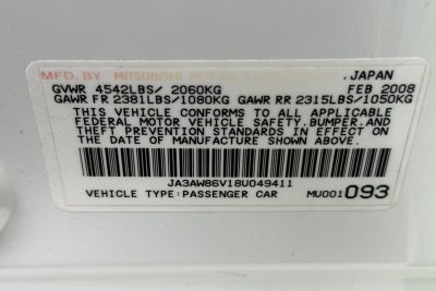 2008 Mitsubishi Lancer Evolution GSR