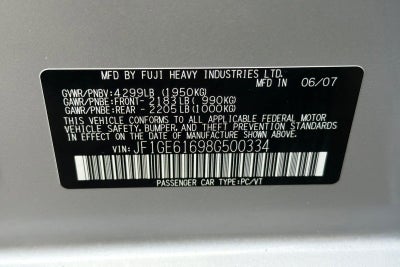 2008 Subaru Impreza Sedan (Natl) i w/Sat/Nav