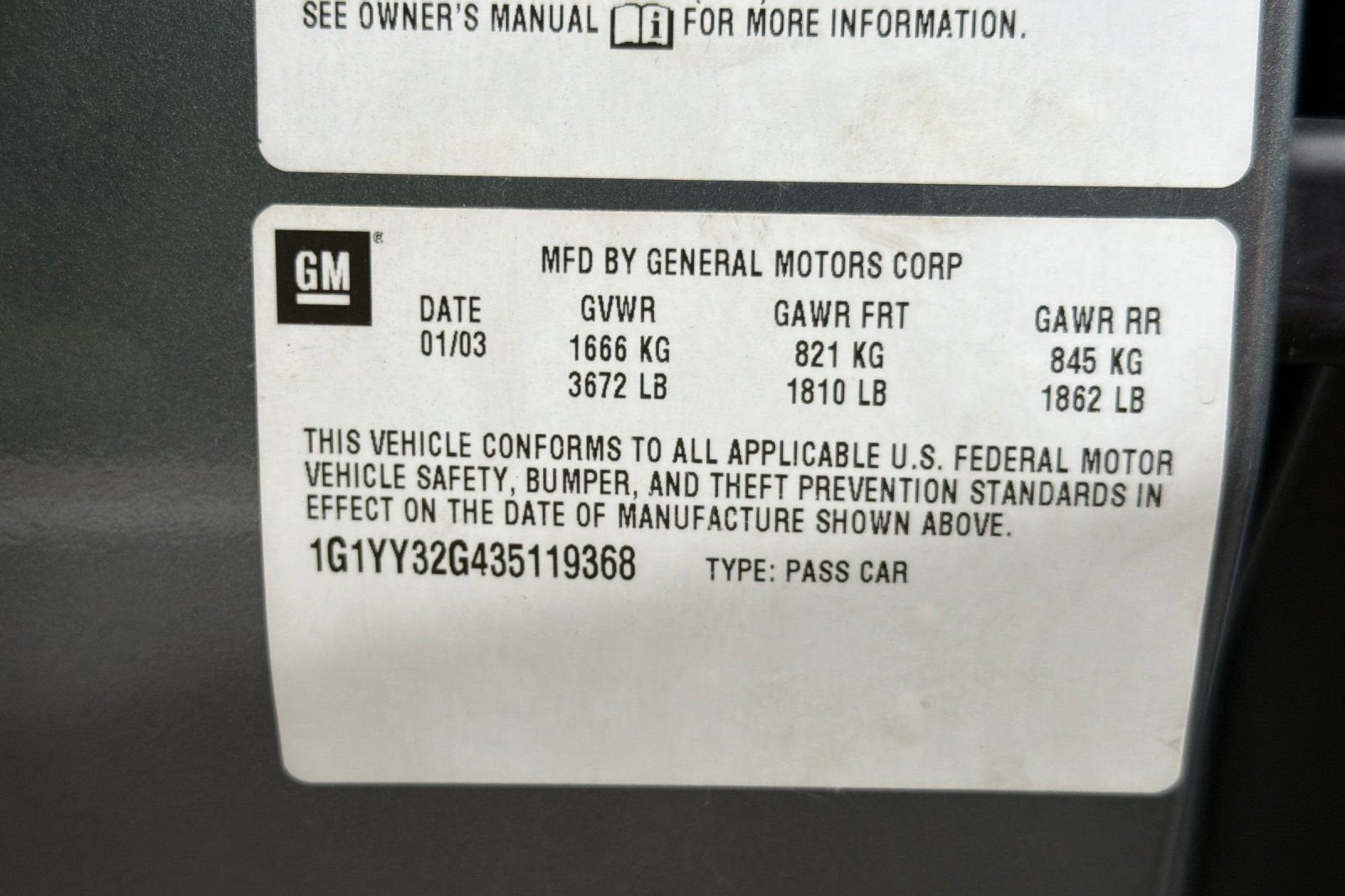 2003 Chevrolet Corvette 2DR CONV