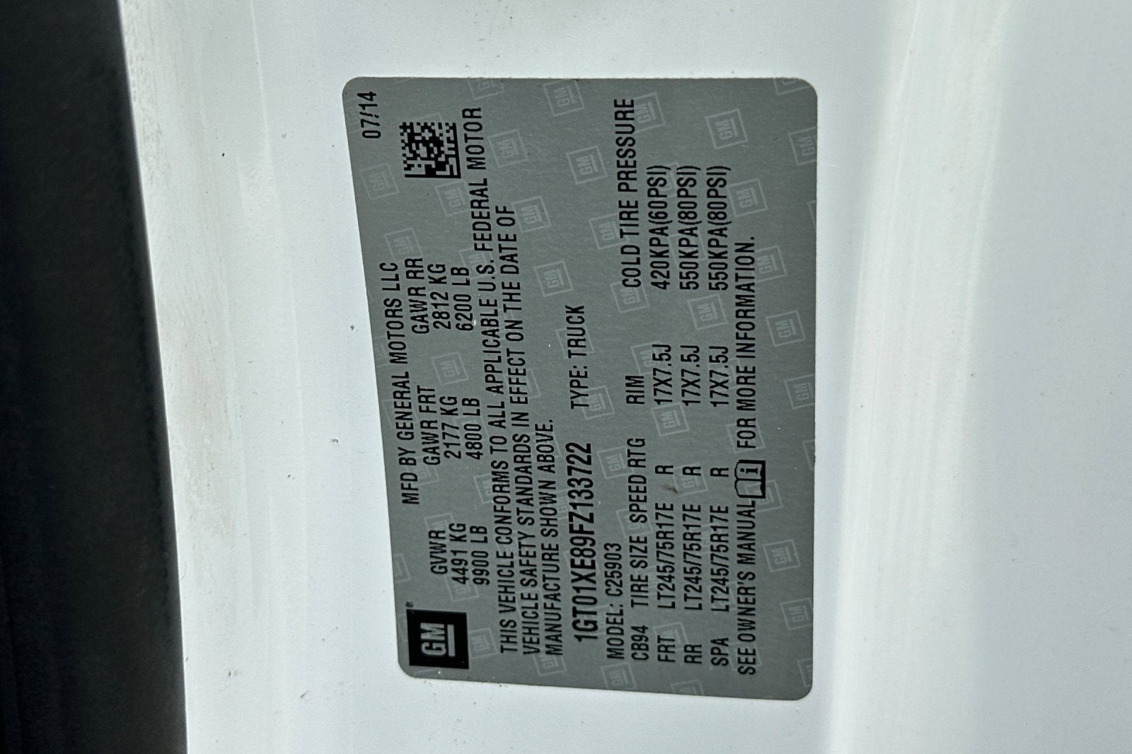 2015 GMC Sierra 2500 HD REG CAB 2WD 133.6