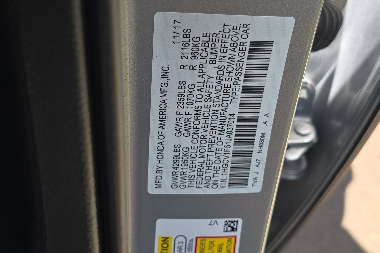 2018 Honda Accord Sedan EX-L 1.5T