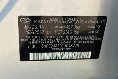 2015 Hyundai Sonata 2.4L SE
