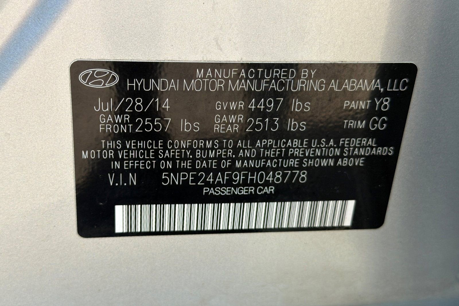 2015 Hyundai Sonata 2.4L SE