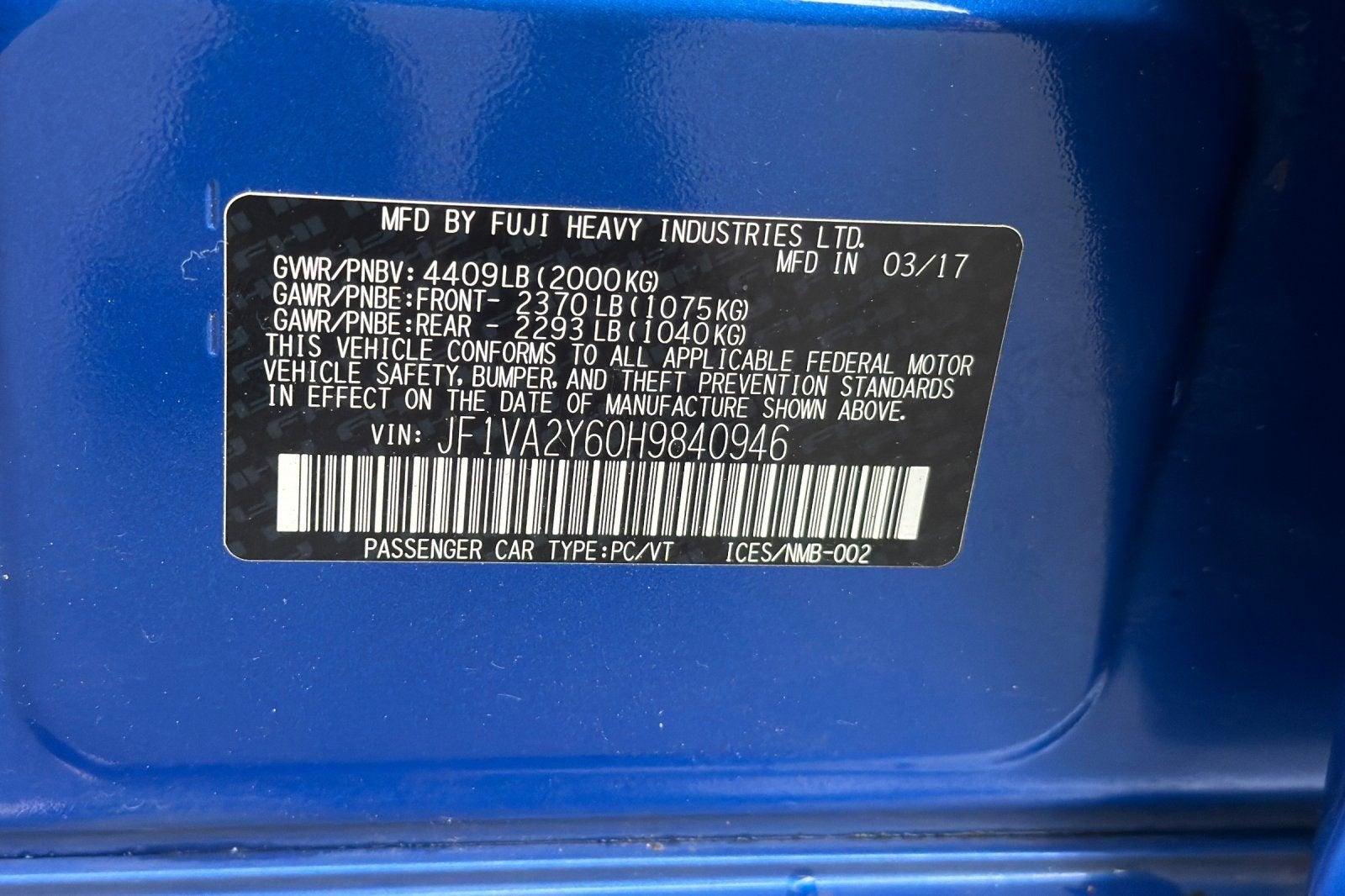 2017 Subaru WRX STI Limited
