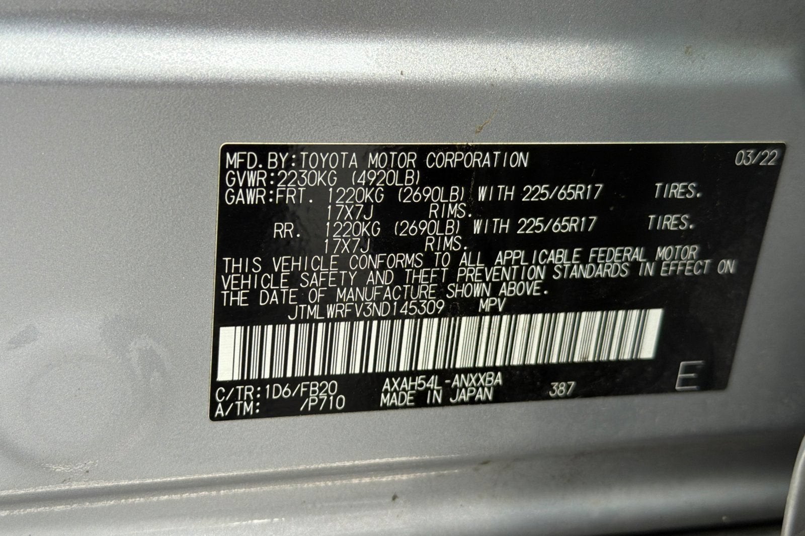 2022 Toyota RAV4 Hybrid LE