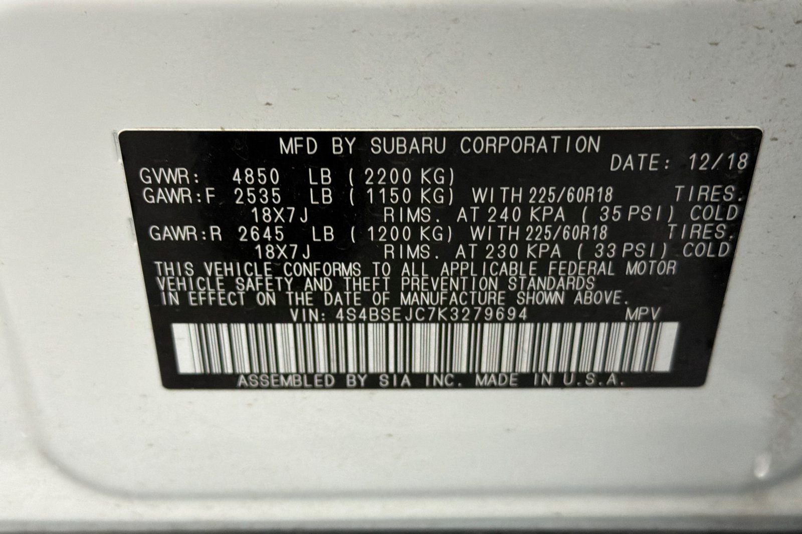 2019 Subaru Outback 3.6R Limited