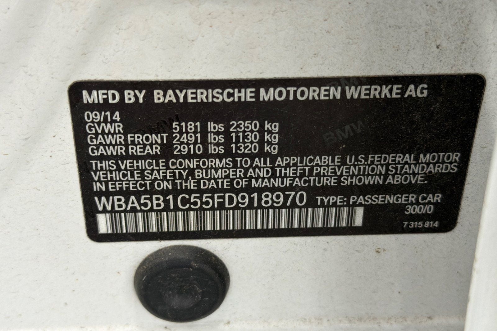 2015 BMW 5 Series 535i