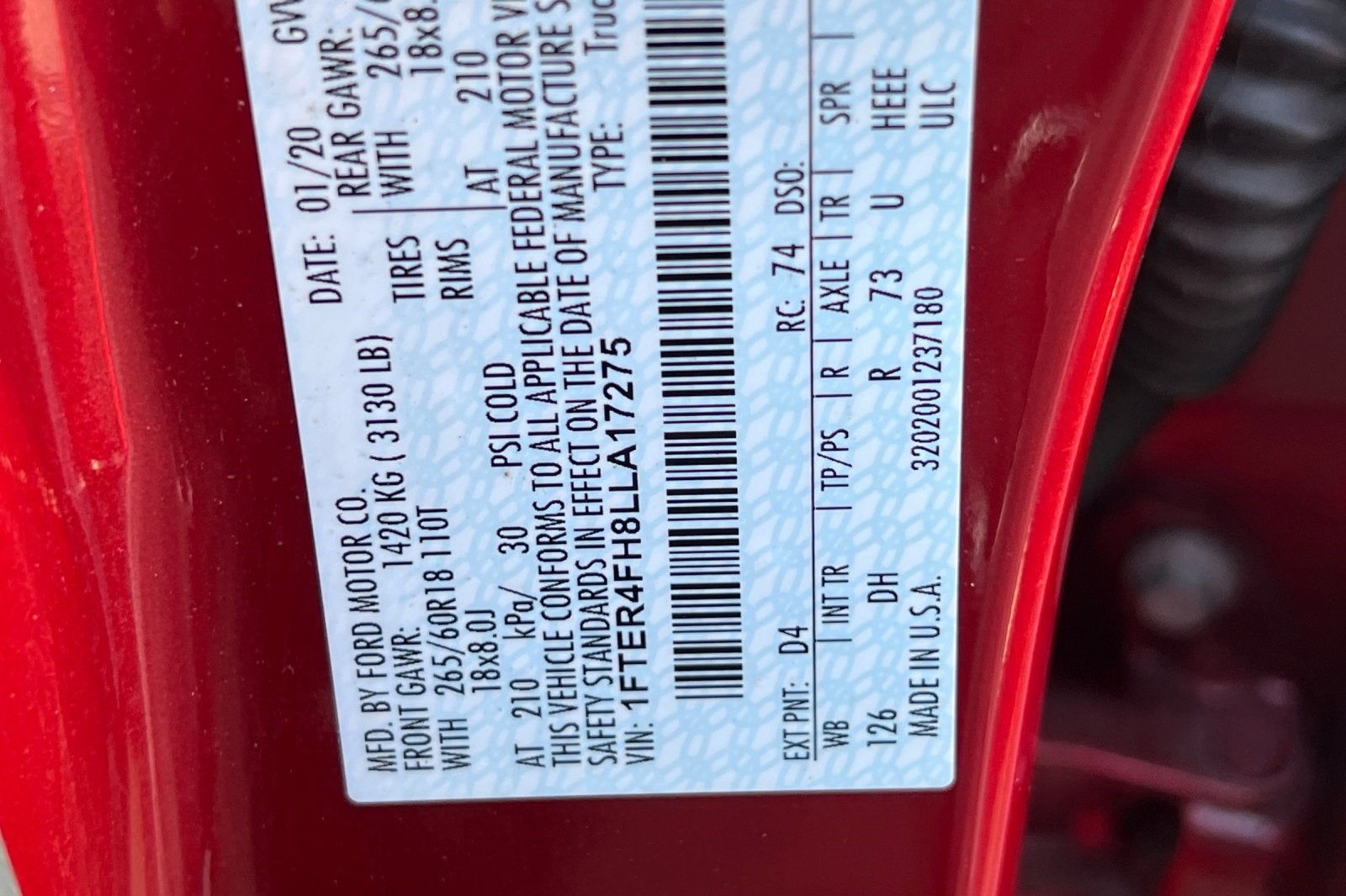 2020 Ford Ranger Lariat