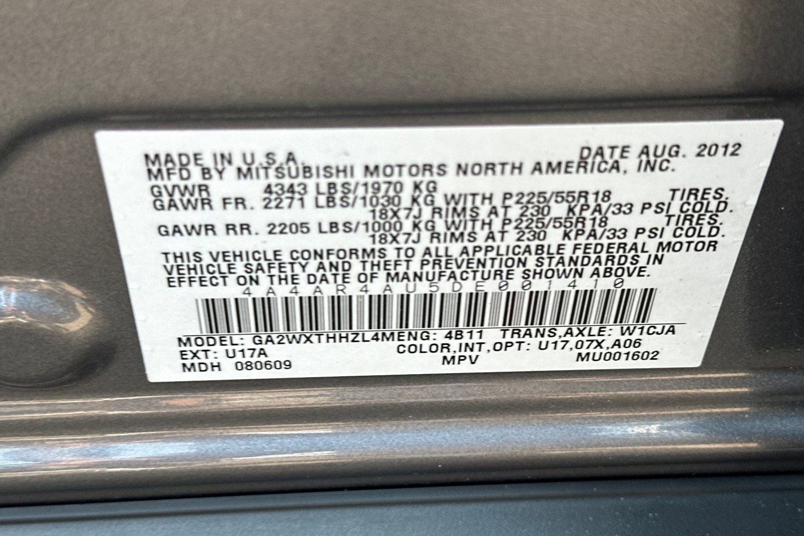 2013 Mitsubishi Outlander Sport SE