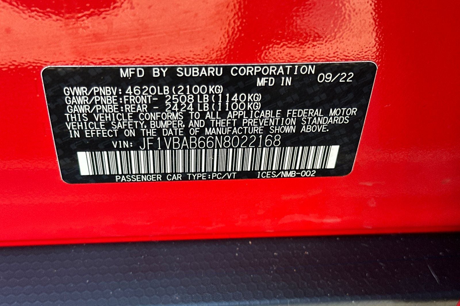 2022 Subaru WRX Base