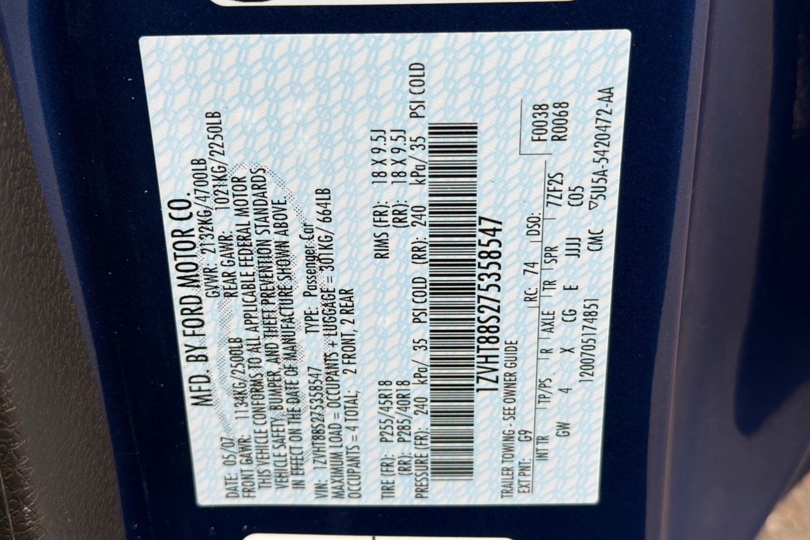 2007 Ford Mustang Shelby GT500