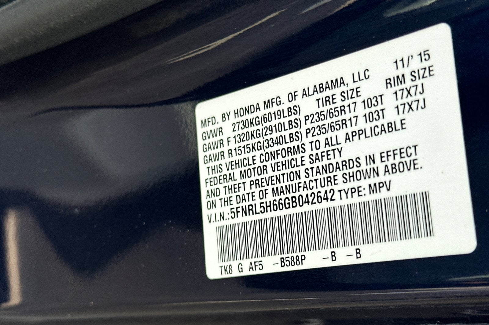 2016 Honda Odyssey EX-L