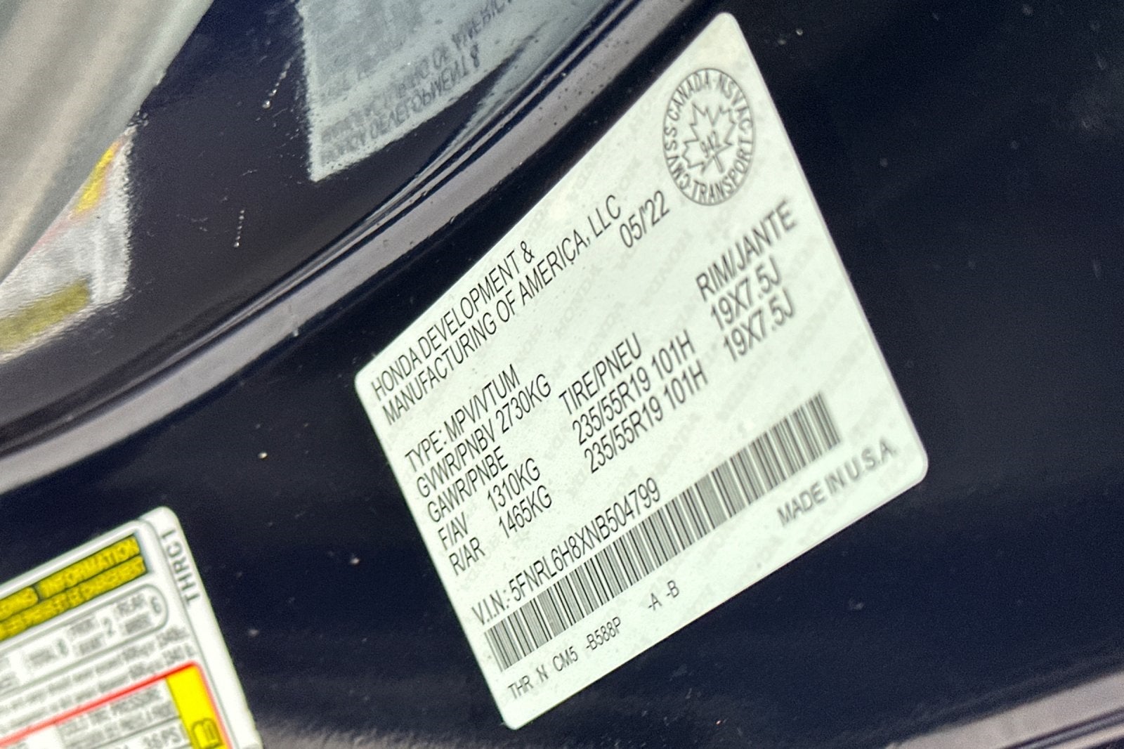 2022 Honda Odyssey Touring