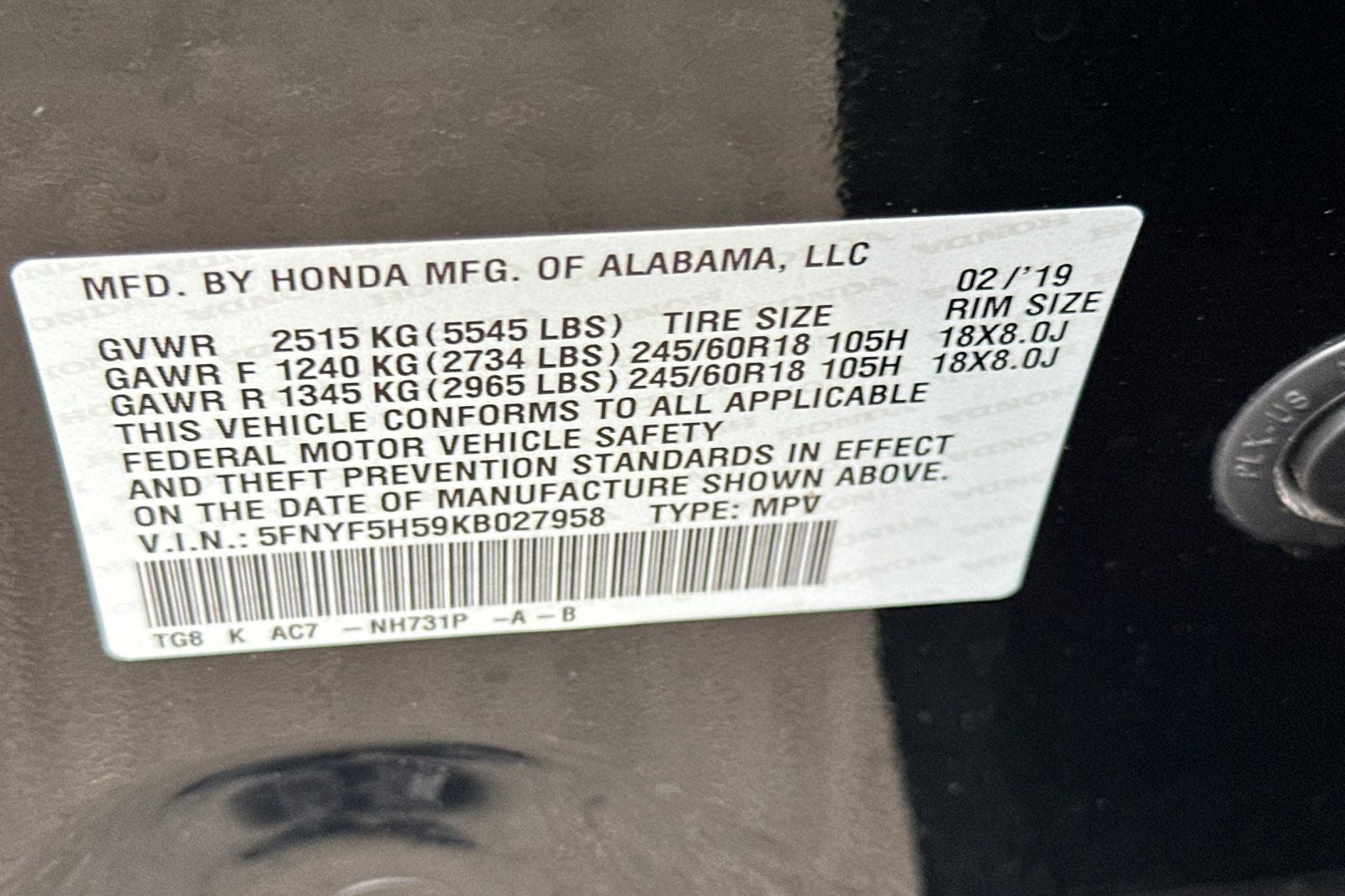 2019 Honda Pilot EX-L