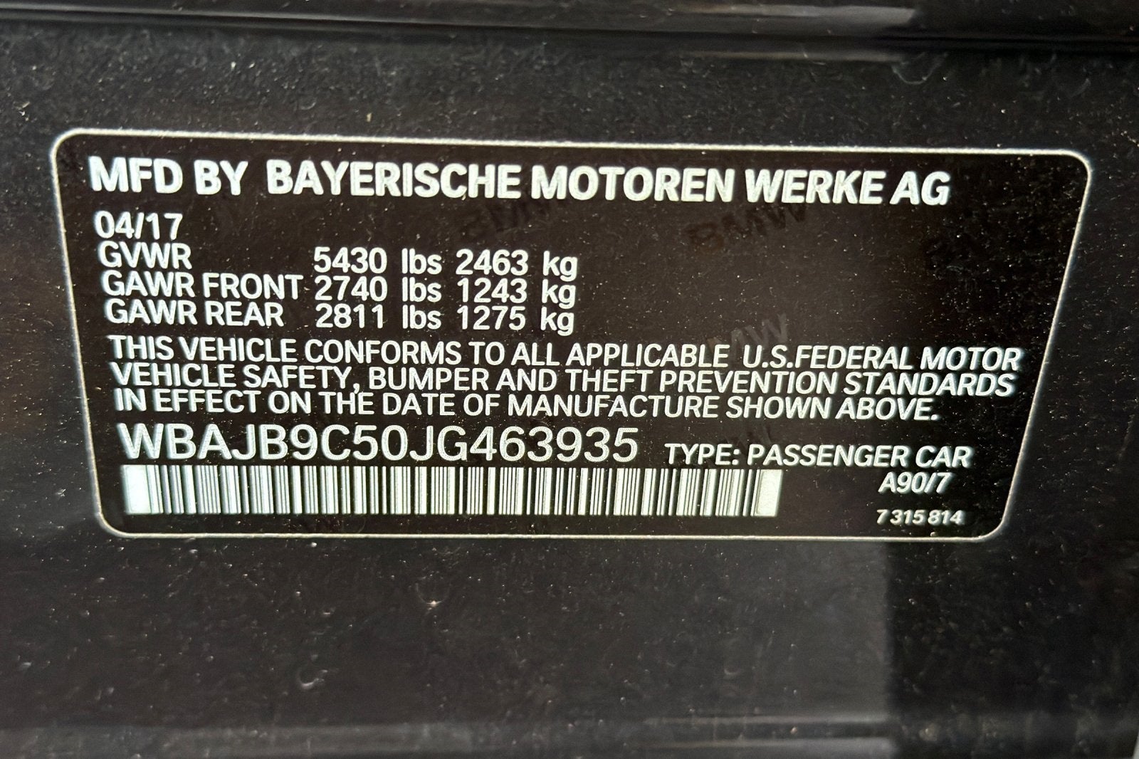 2018 BMW 5 Series M550i xDrive